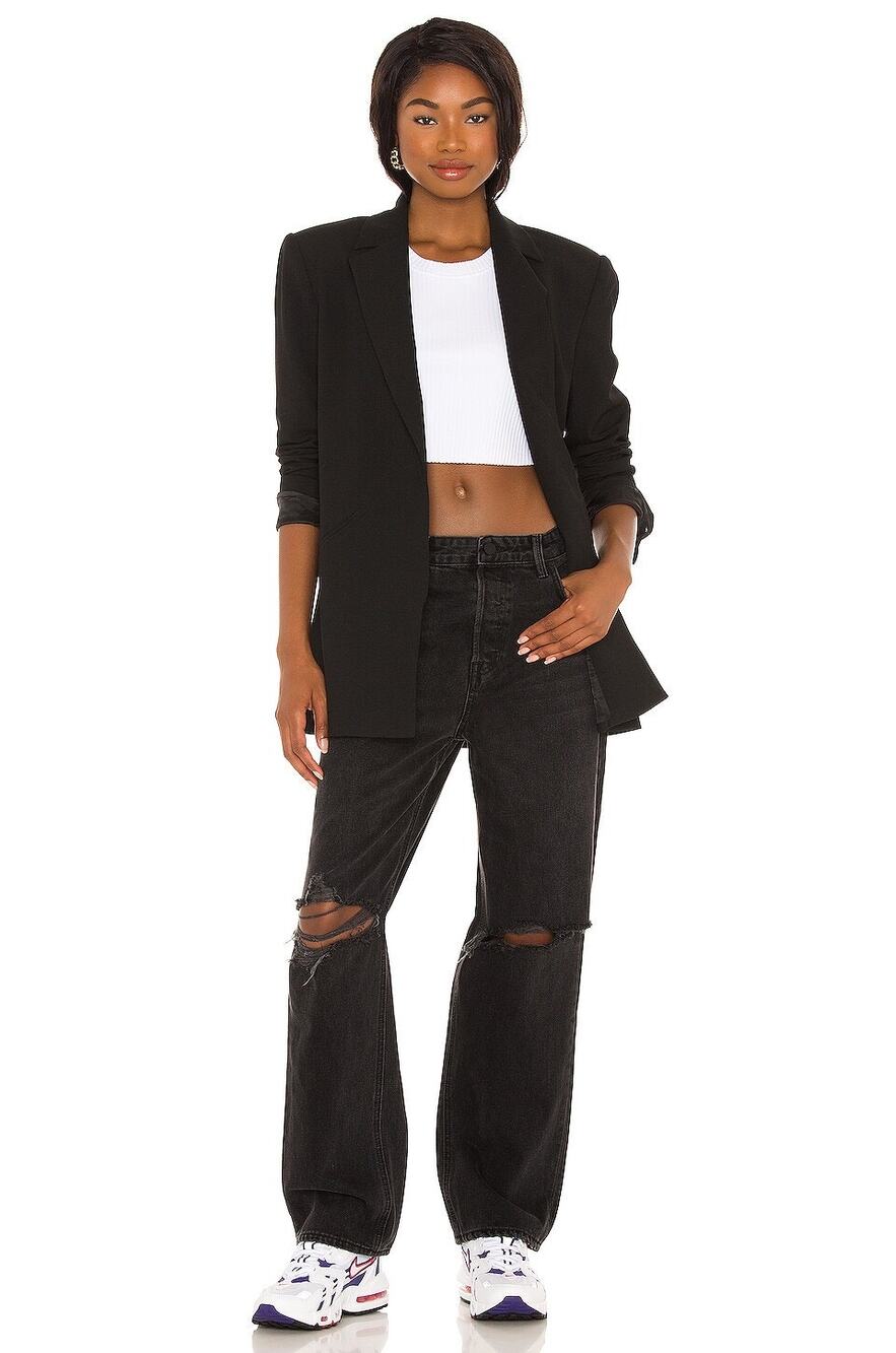 GRLFRND Amanda Mid Rise Loose Boyfriend Jeans Black Size 27 NWT
